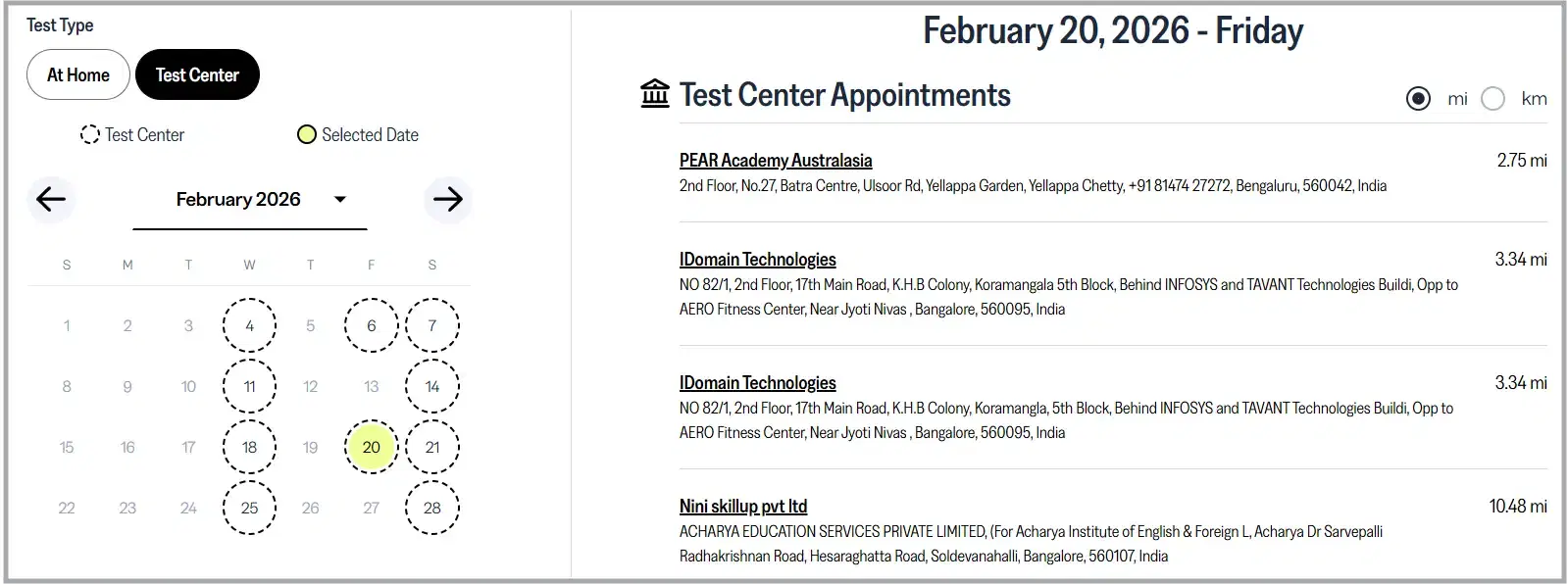 TOEFL Exam Dates 2026