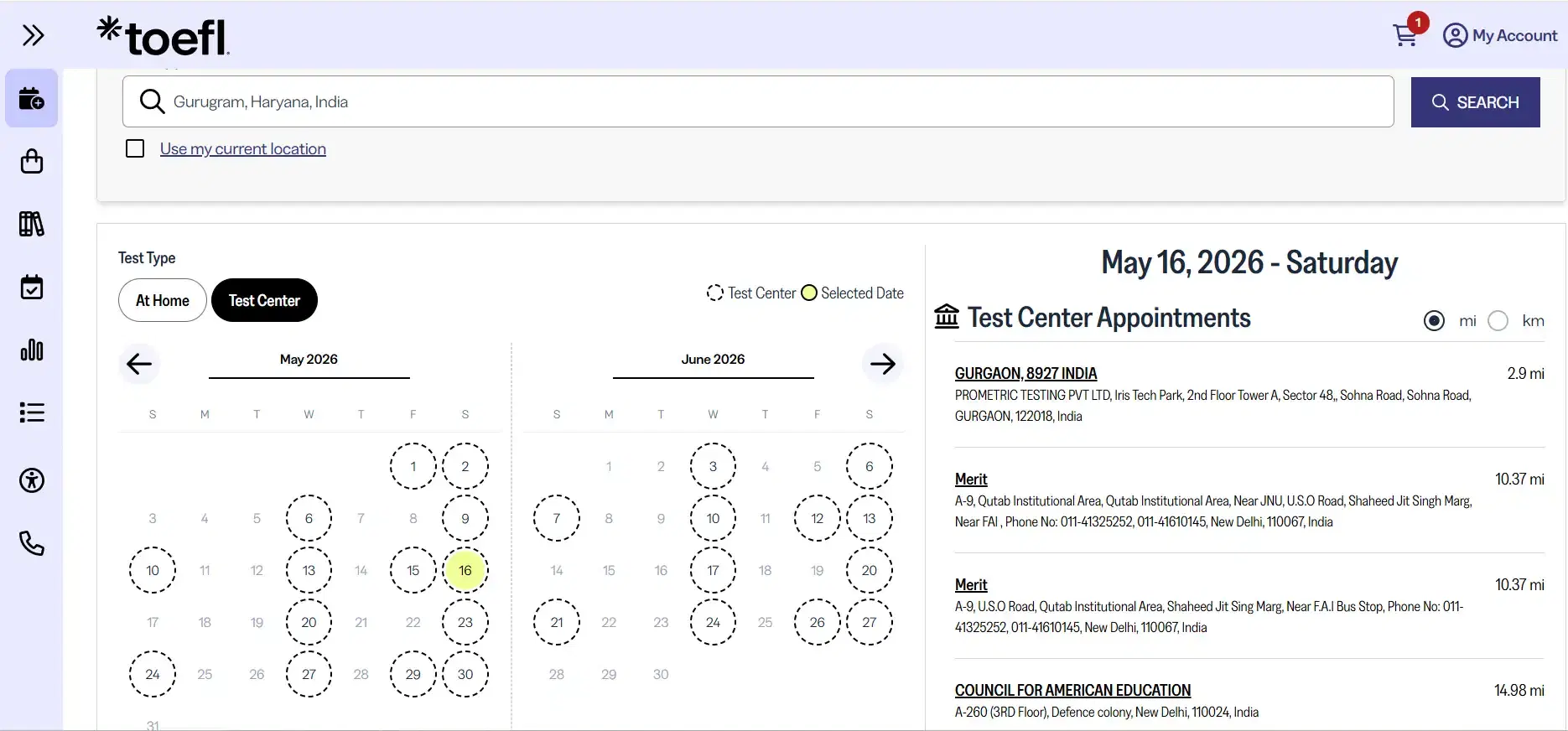 TOEFL iBT Test Date Booking 2026