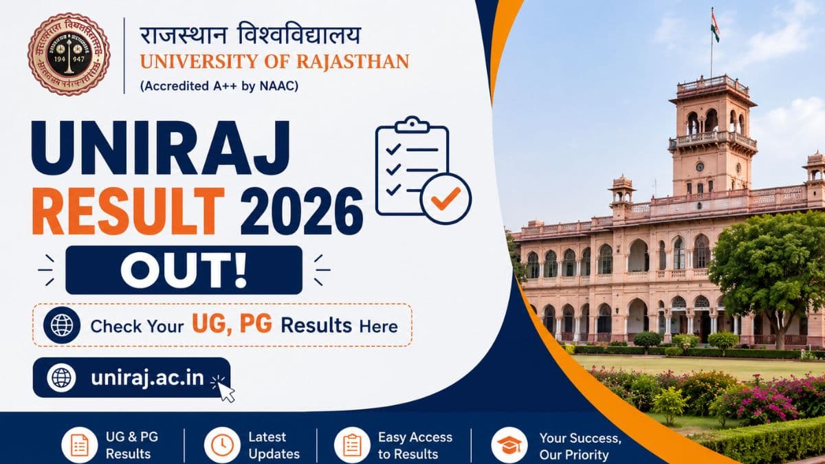 UNIRAJ Result 2026 Out @uniraj.ac.in; Check UG, PG Results Here