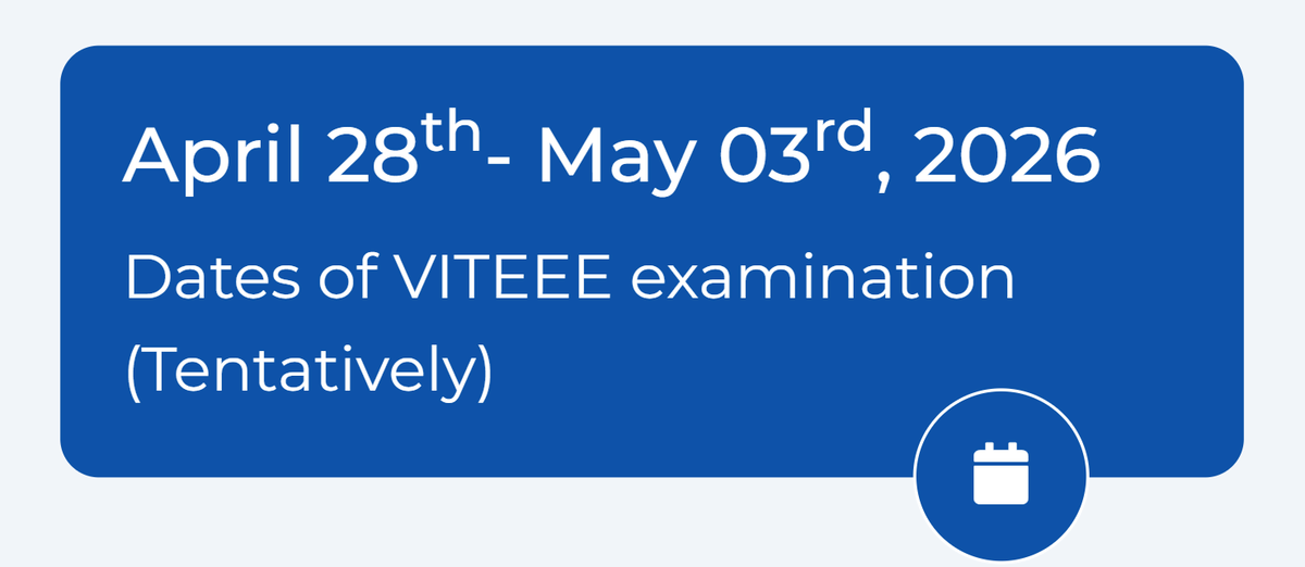 VITEEE 2026 Dates: Exam Schedule