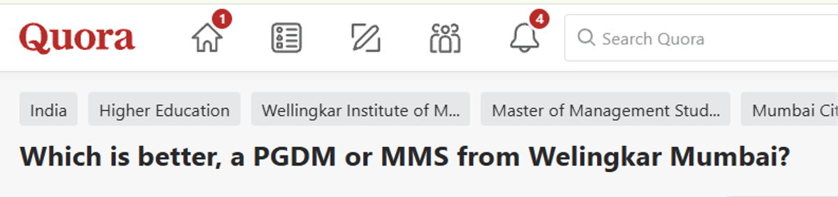 welingkar Quora 