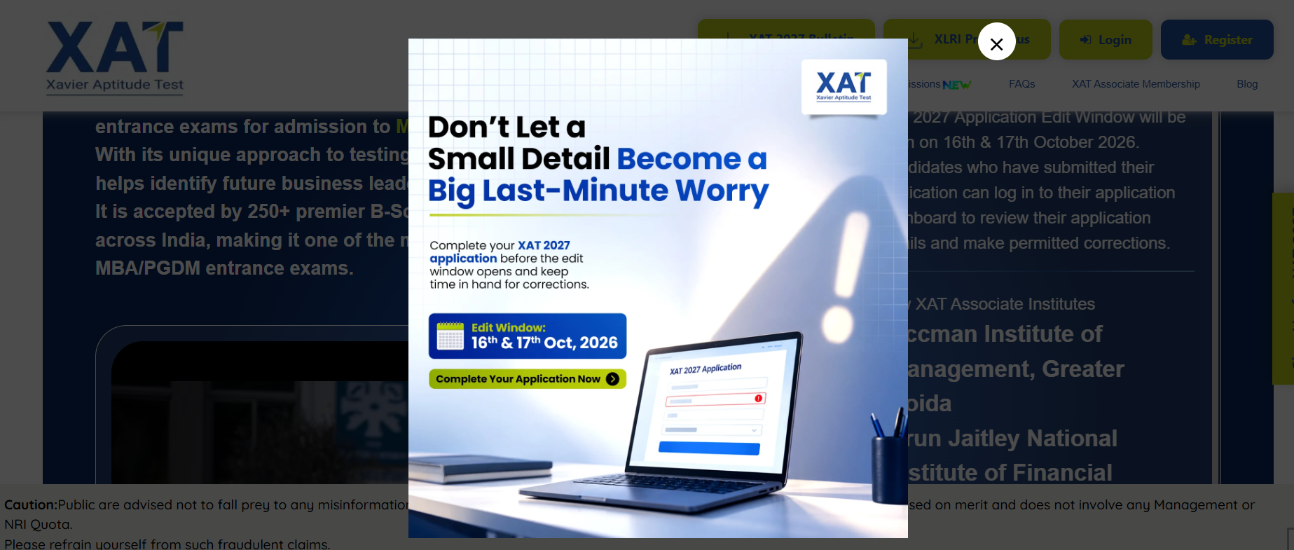 XAT 2027 Important Dates