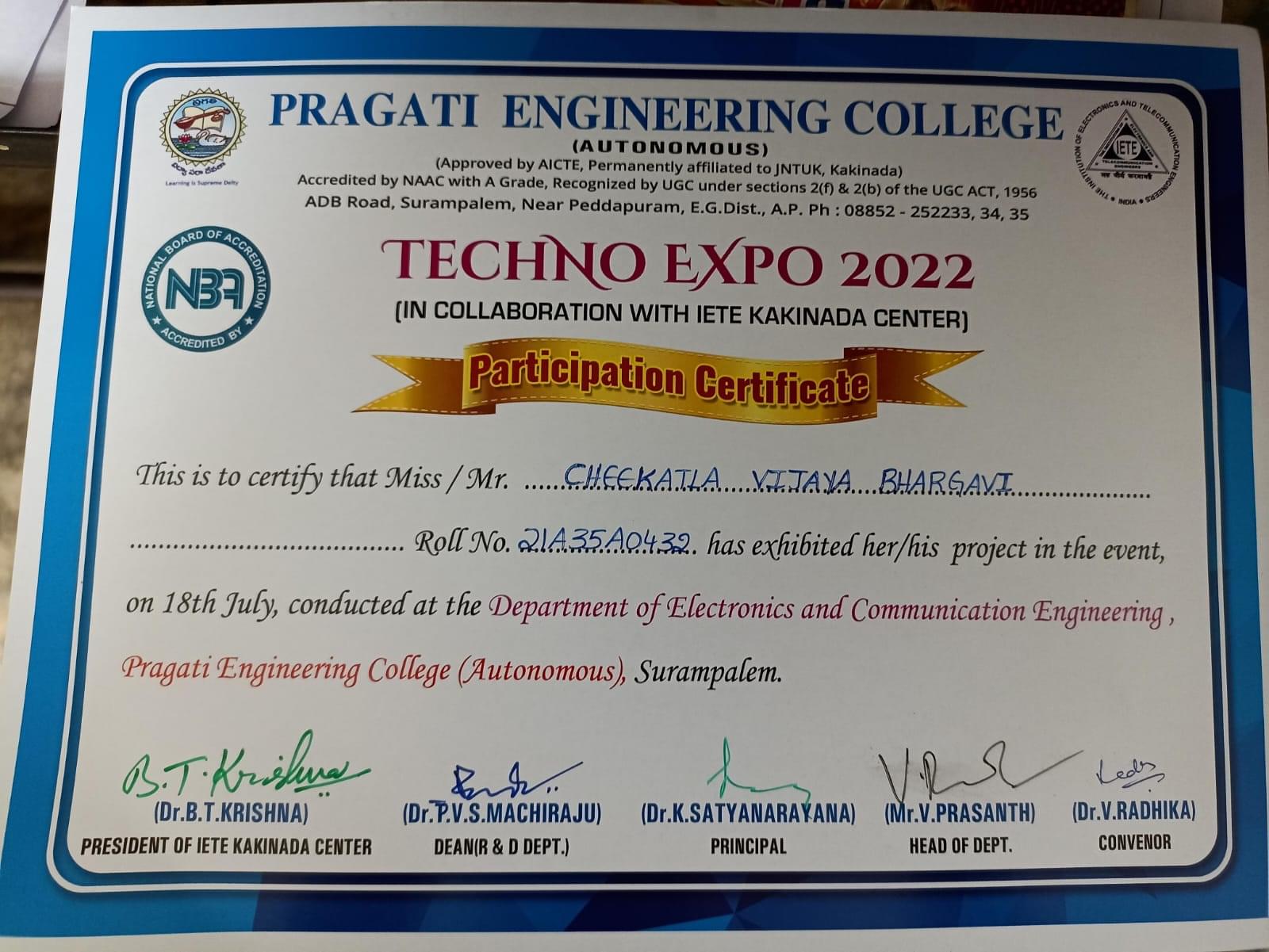 Pragati Engineering College East Godavari Extra-Curricular photo (17) by Vijaya Bhargavi Cheekatla